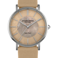 Eco Power Solar Mother of Pearl Beige Leather Strap Women's Watch-0