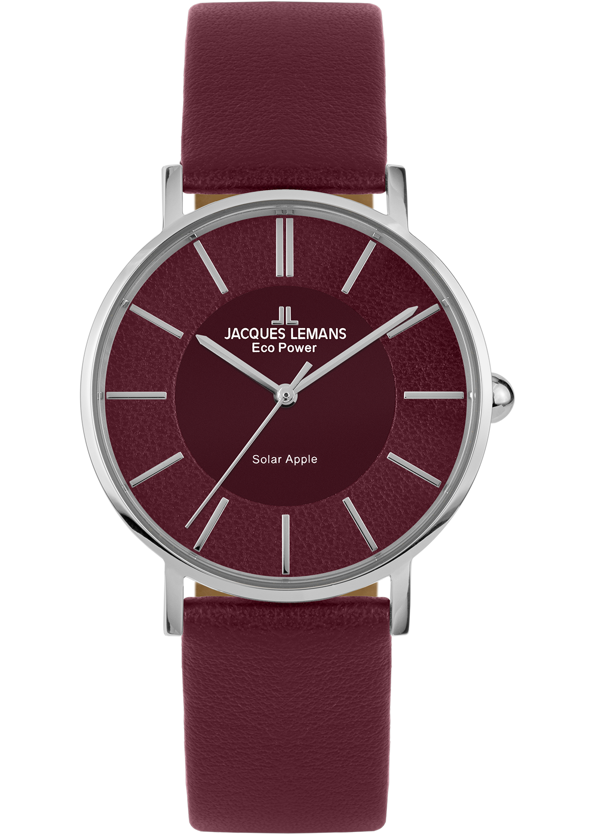 Eco Power Solar Burgundy Vegan Strap Unisex Watch-0