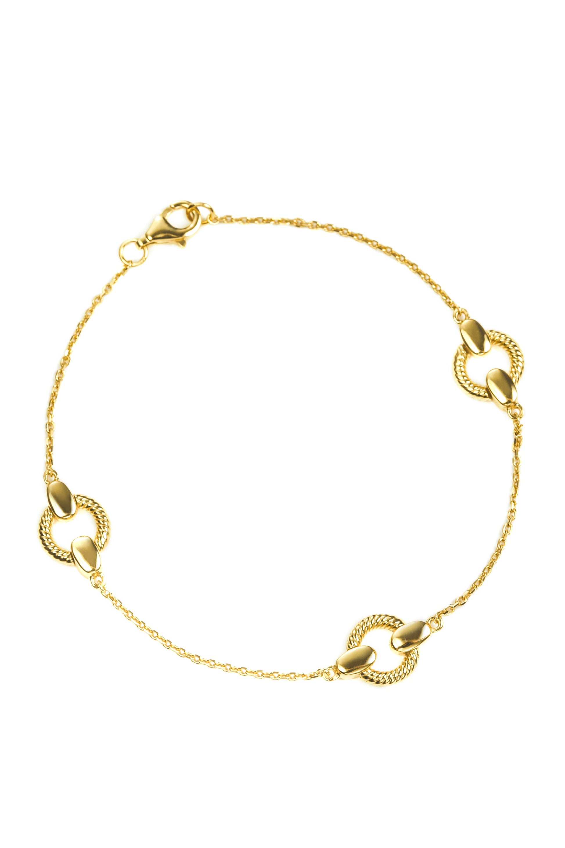 Gold Plated Sterling Silver Rings Bracelet-0