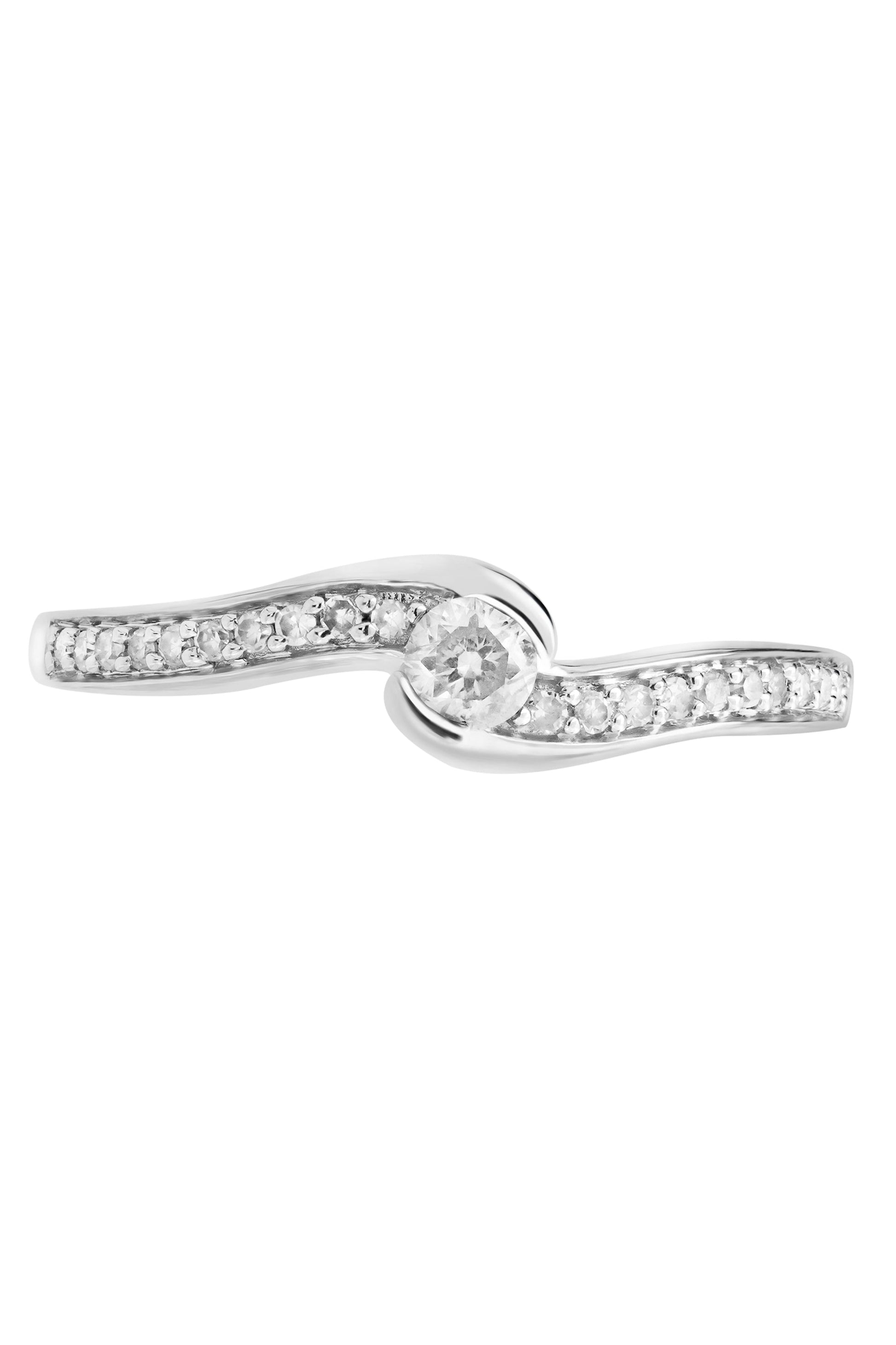 9ct White Gold 0.20ct Diamond Engagement Ring-1