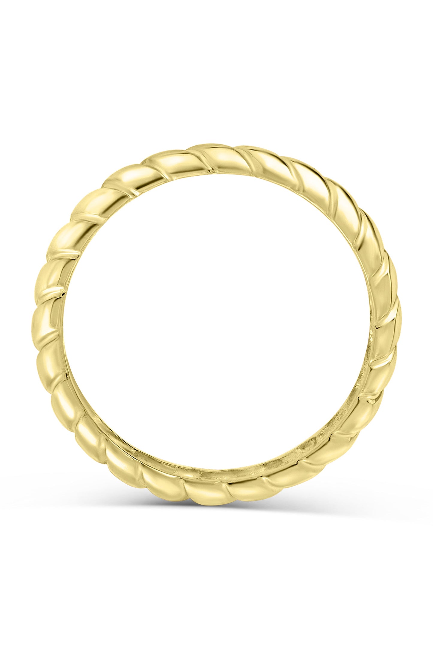 Gold Plated Sterling Silver Rope Band Stack Ring-3