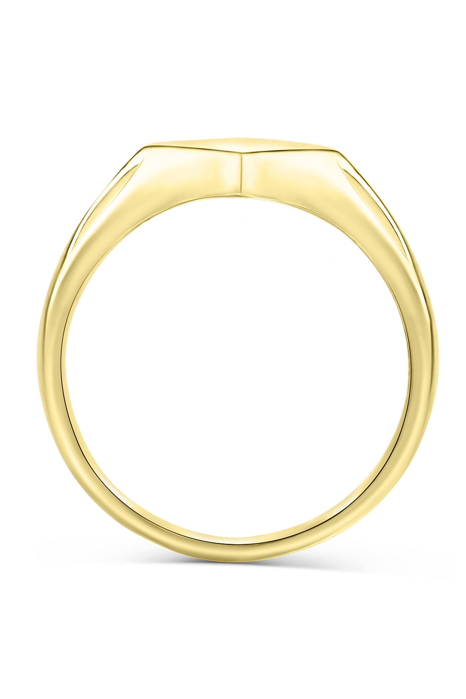 Gold Plated Sterling Silver Diamond Shape Signet Ring-3