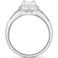 Sterling Silver Cubic Zirconia Cushion Cut Vintage Halo Ring-3