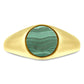 18K Gold Plated Sterling Silver Malachite Signet Ring-2