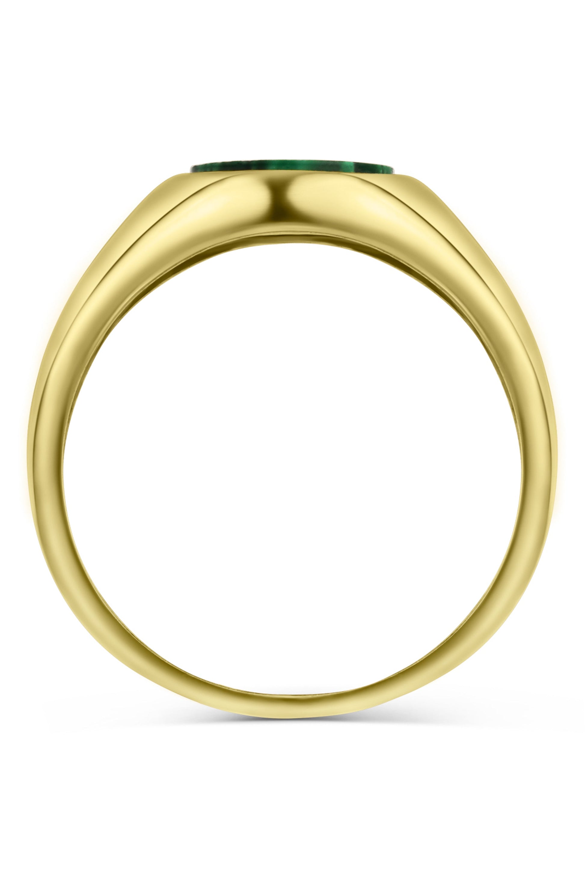 18K Gold Plated Sterling Silver Malachite Signet Ring-3