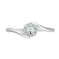 9ct White Gold 0.16ct Diamond Crossover Cluster Engagement Ring-3