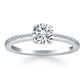 14k White Gold Classic Pave Diamond Band Engagement Ring