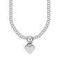 Sterling Silver Rolo Chain  with a Heart Toggle Charm and Rhodium Plating