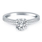 14k White Gold Engagement Ring with Diamond Channel Set Band