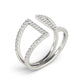 14k White Gold Open Style Dual Band Ring with Diamonds (1/2 cttw)