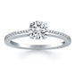 14k White Gold Channel Set Cathedral Engagement Ring