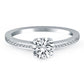 14k White Gold Channel Set Cathedral Engagement Ring