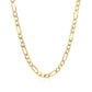 14K Yellow Gold Solid Pave Figaro Chain (3.80 mm)