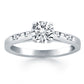 14k White Gold Cathedral Engagement Ring Mounting with Princess Cut Diamonds