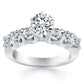 14k White Gold Shared Prong Diamond Engagement Ring