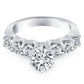 14k White Gold Shared Prong Diamond Engagement Ring