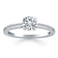 14k White Gold Channel Set Cathedral Engagement Ring Mounting