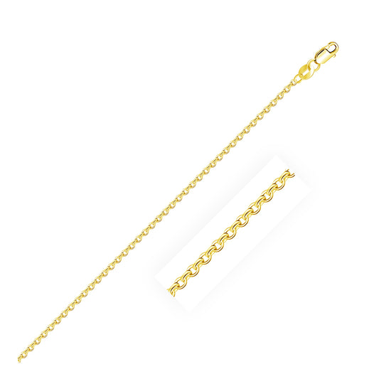 14k Yellow Gold Diamond Cut Cable Link Chain (1.30 mm)