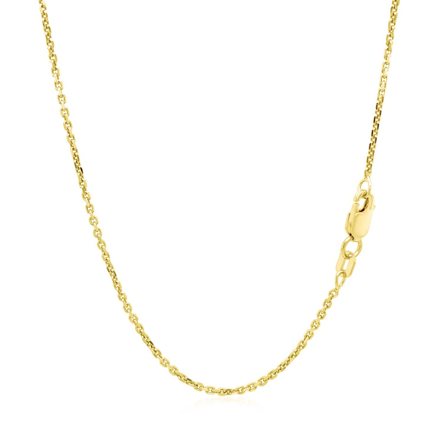 14k Yellow Gold Diamond Cut Cable Link Chain (1.30 mm)