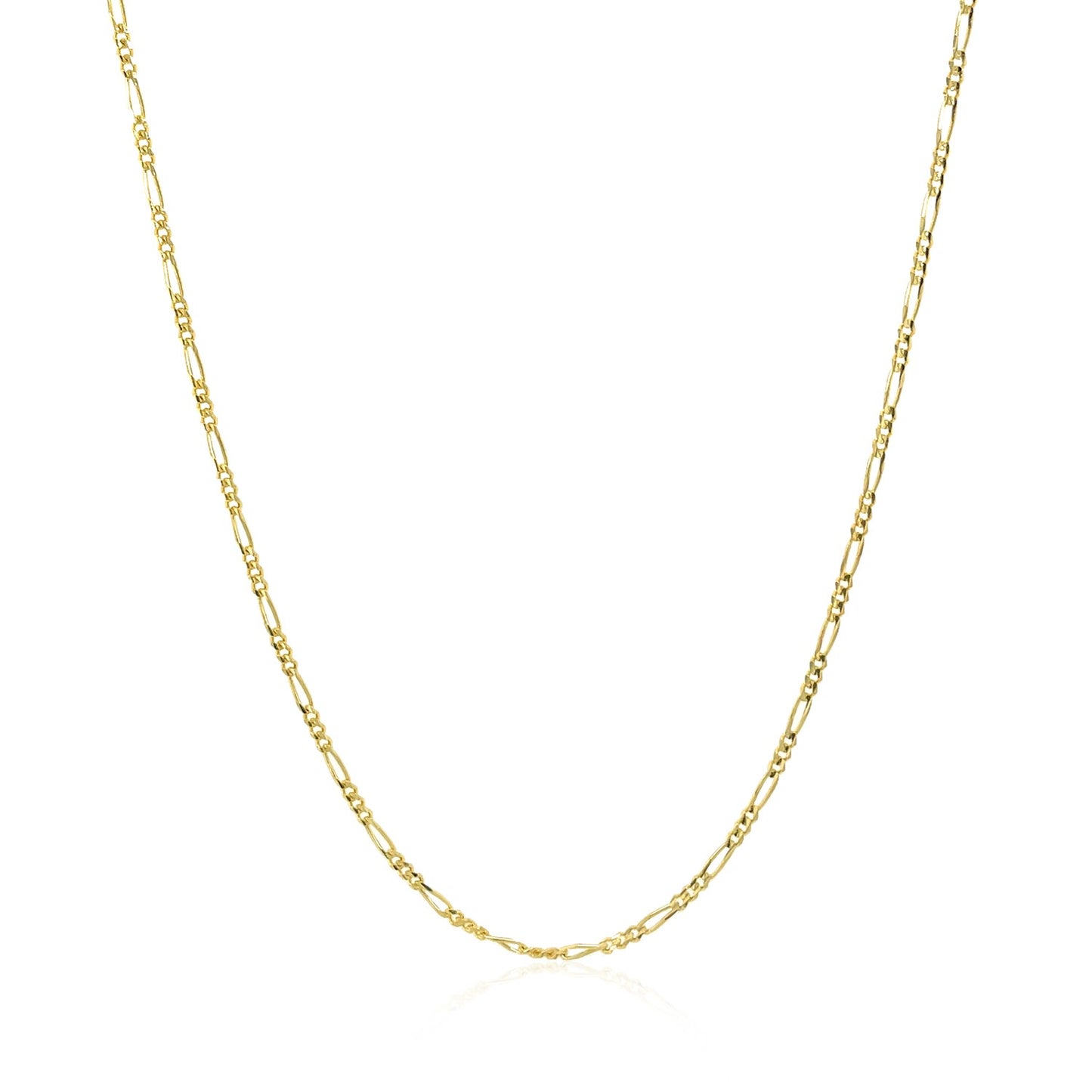 14k Yellow Gold Solid Figaro Chain (1.30 mm)