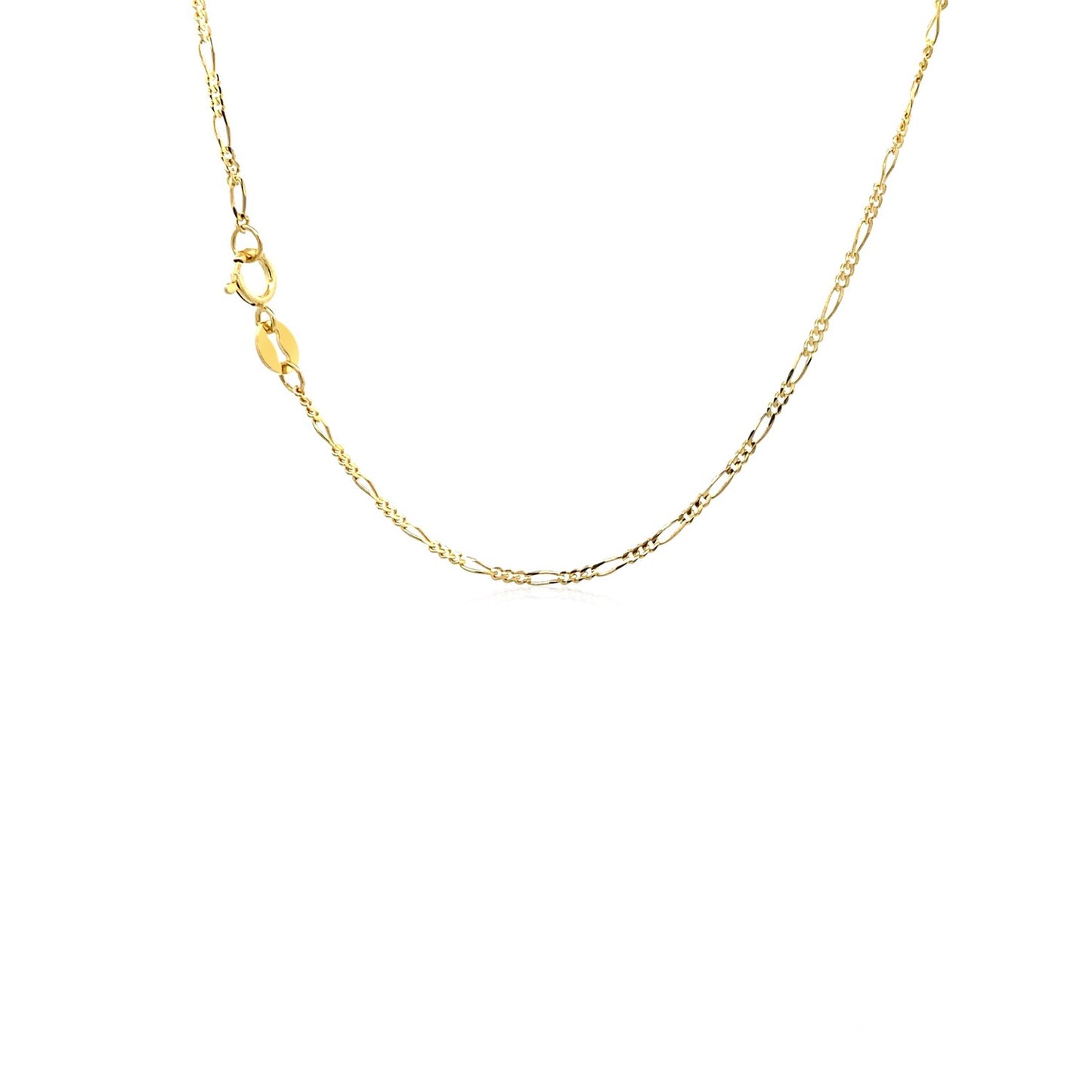 14k Yellow Gold Solid Figaro Chain (1.30 mm)