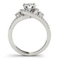 14k White Gold Split Shank Halo Bypass Diamond Engagement Ring (1 3/4 cttw)