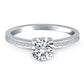 14k White Gold Engagement Ring Mounting with Diamond Channel Set Band