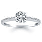 14k White Gold Engagement Ring with Pave Diamond Band