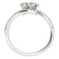 Two Stone Bypass Diamond Ring in 14k White Gold (3/4 cttw)