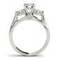 14k White Gold 3 Stone Prong Setting Diamond Engagement Ring (1 3/8 cttw)