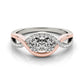 14k White And Rose Gold Infinity Style Two Stone Diamond Ring (5/8 cttw)