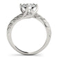 14k White Gold Bypass Round Solitaire Diamond Engagement Ring (1 cttw)