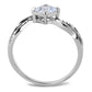 DA101 - High polished (no plating) Stainless Steel Ring with AAA Grade CZ  in Clear-2