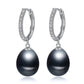 Genuine Freshwater Pearl & Simulated Diamond Drop Earrings-4