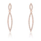 Sara 1.2ct CZ Rose Gold Delicate Double Teardrop Drop Earrings