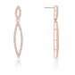 Sara 1.2ct CZ Rose Gold Delicate Double Teardrop Drop Earrings