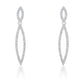 Sara 1.2ct CZ Rhodium Delicate Double Teardrop Drop Earrings