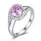 Twist Curl 925 Sterling Silver Wedding Engagement Ring 1.25 Ct Fancy Pink Created Diamond XFR8244-2