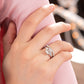 2 Carat Emerald Cut Moissanite Diamond  Ring Set ( 2 pcs) 925 Sterling Silver MFR8368-3