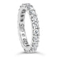 14K White Gold Shared Prong Set Round Diamond Eternity Band Ring (G-H Color, SI1-SI2 Clarity)