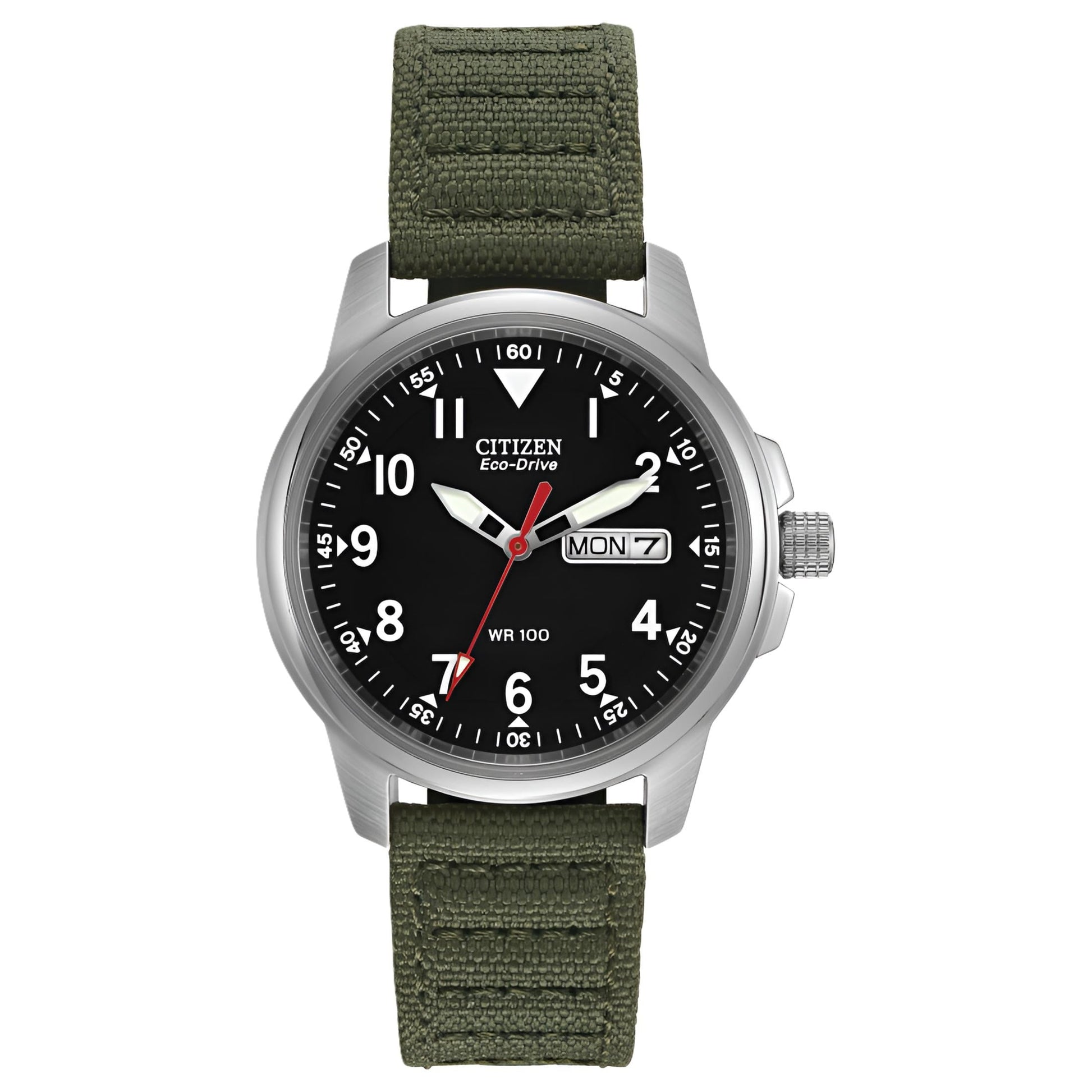 Men'S Eco-Drive Chandler Green Strap Field Watch BM8180-03E