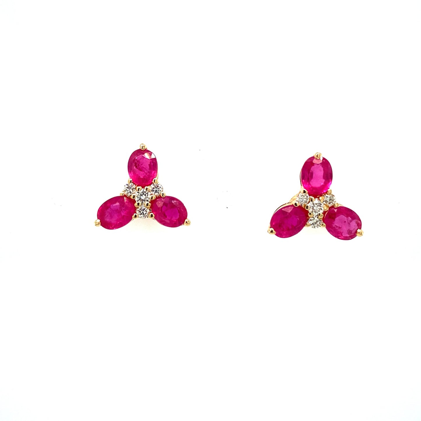 Ruby and Diamond Earring in 14K Yellow Gold - KGT 32993-0