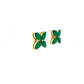 Emerald and Diamond Earring in 14K Yellow Gold - KGT 33038-1