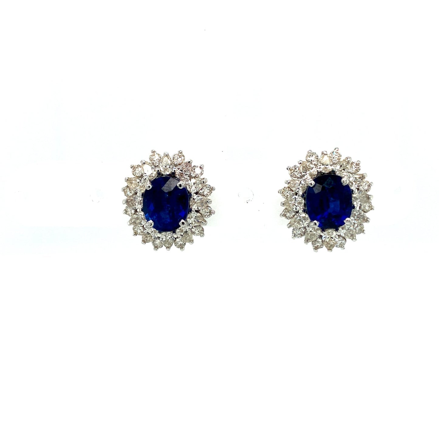 Sapphire and Diamond Earrings in 18K White Gold - KGT 33360-0