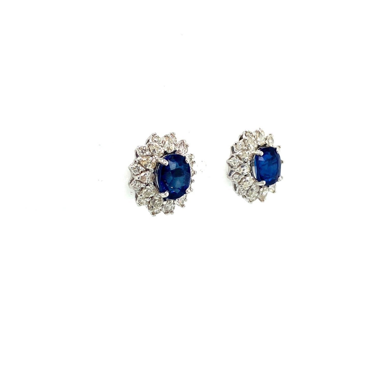 Sapphire and Diamond Earrings in 18K White Gold - KGT 33360-1