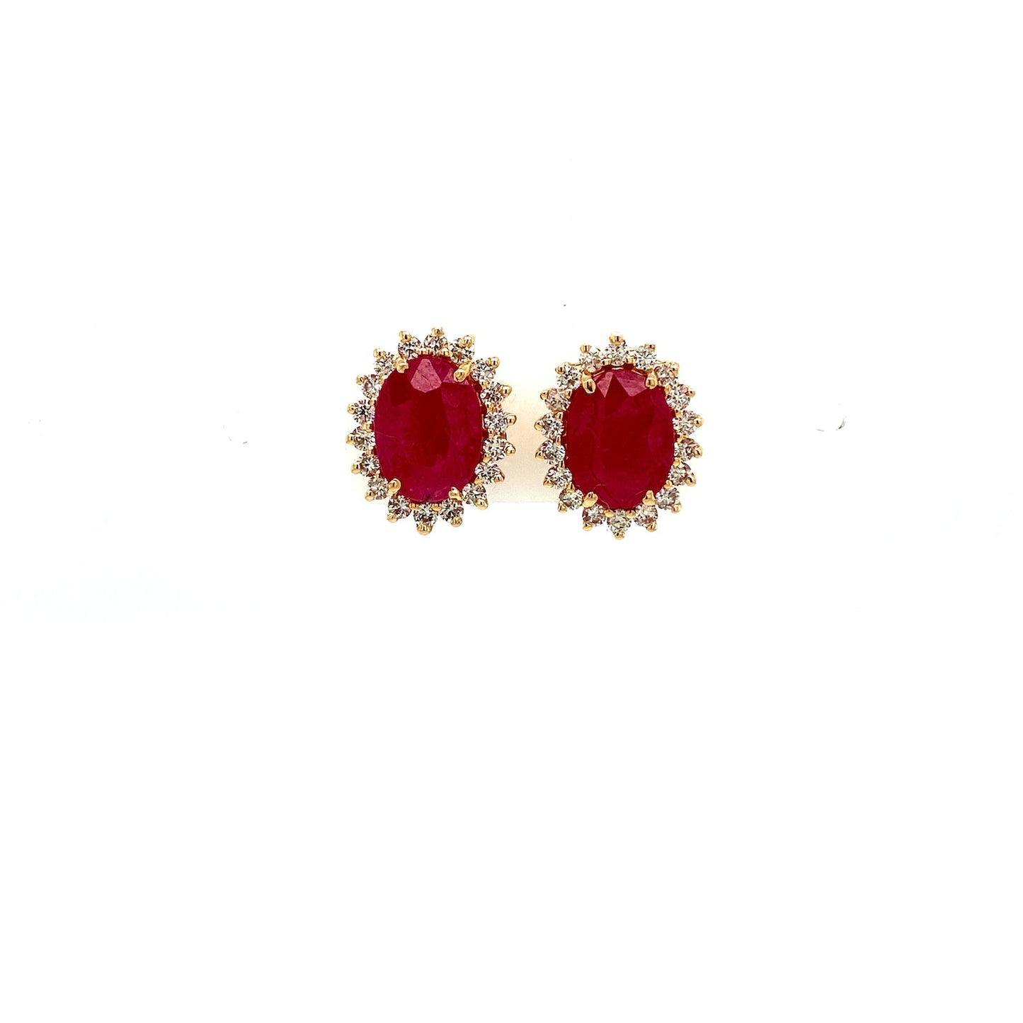 Ruby and Diamond Earring in 14K Yellow Gold - KGT 33581-0