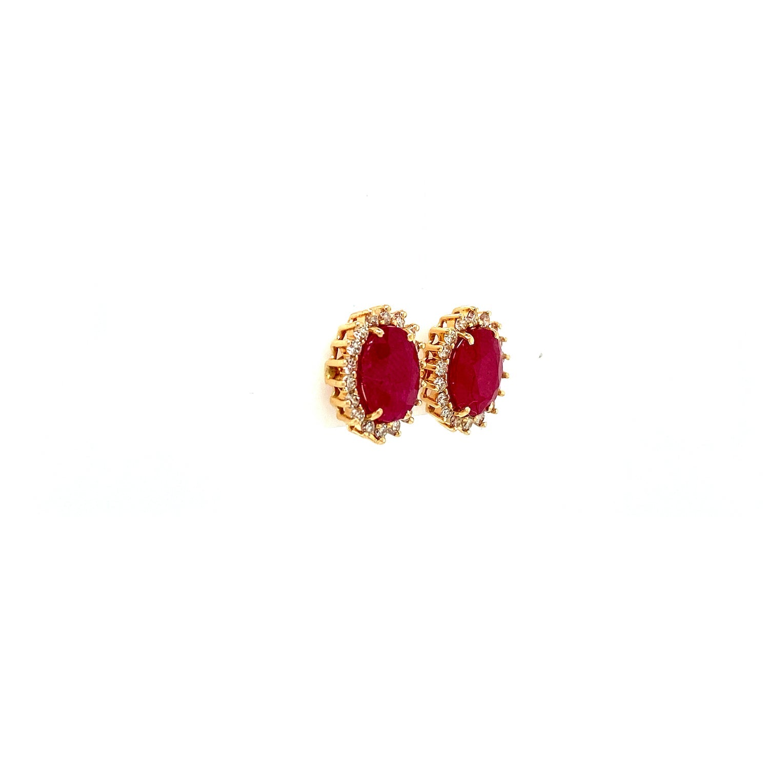 Ruby and Diamond Earring in 14K Yellow Gold - KGT 33581-1