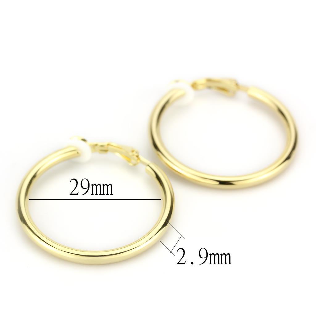 LO4682 - Gold Brass Earrings with No Stone-1