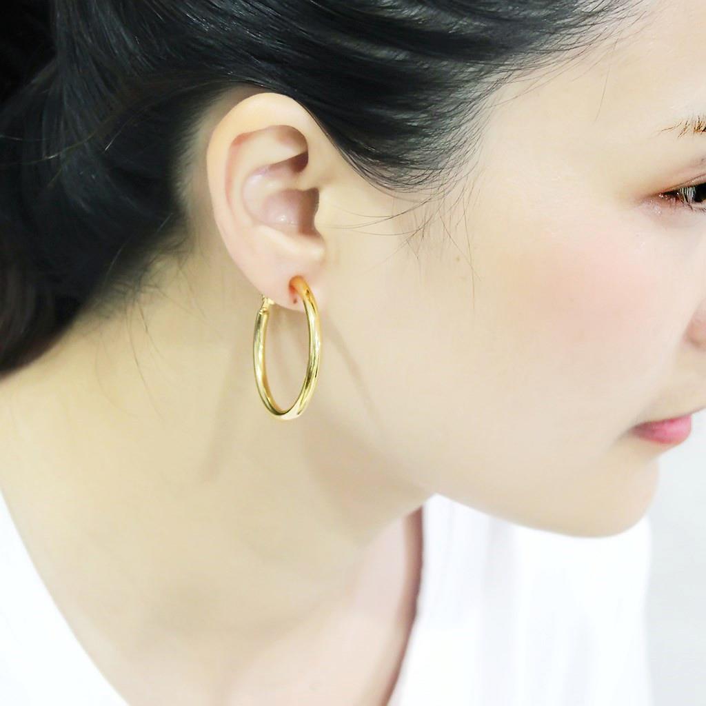 LO4682 - Gold Brass Earrings with No Stone-3