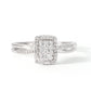 9ct White Gold 0.25ct Diamond Pave Engagement Ring-2